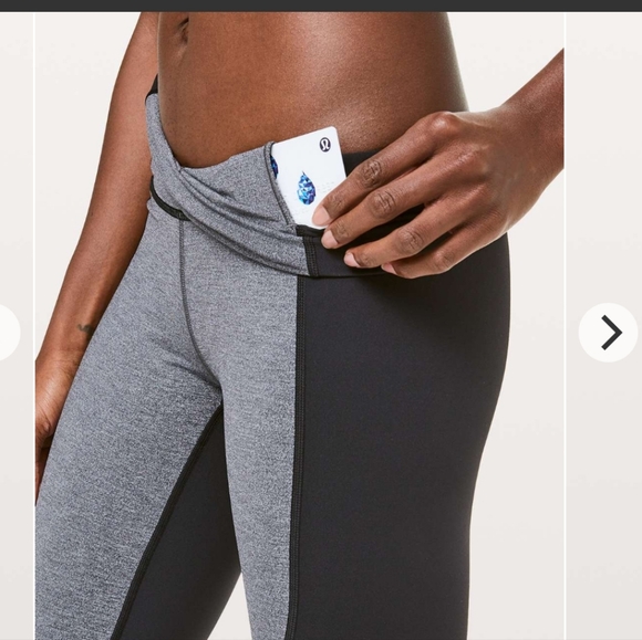 Lululemon Wunder Under Crop High-Rise Curve 17" Sz 6 Heathered Black/ Black - Picture 3 of 11